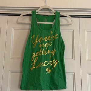 Old Navy Green Tank Top with Gold Print
